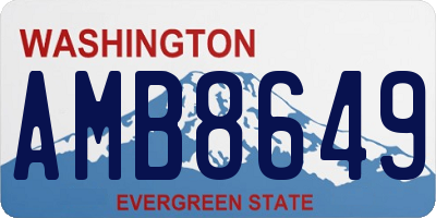 WA license plate AMB8649