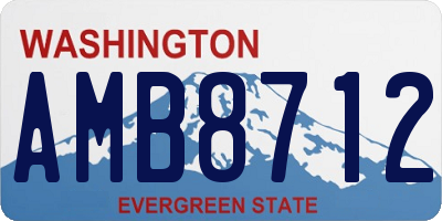 WA license plate AMB8712