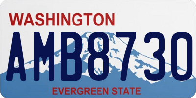 WA license plate AMB8730