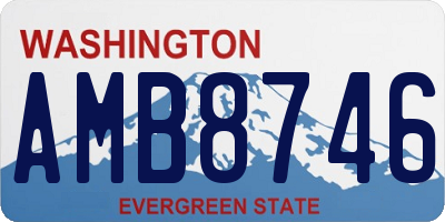 WA license plate AMB8746