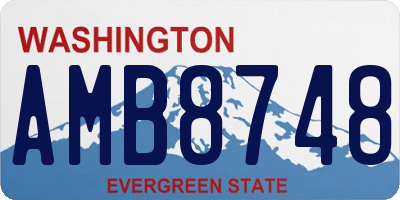 WA license plate AMB8748