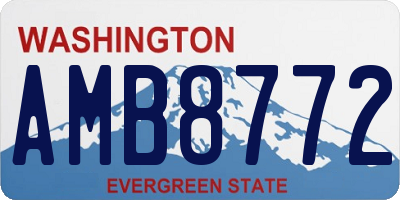 WA license plate AMB8772