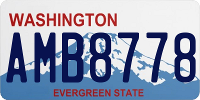 WA license plate AMB8778