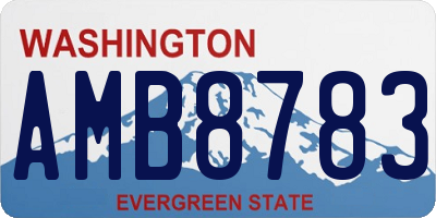 WA license plate AMB8783