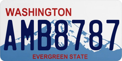 WA license plate AMB8787