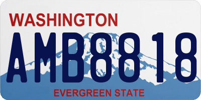 WA license plate AMB8818