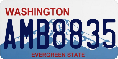 WA license plate AMB8835