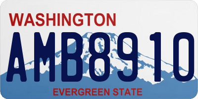 WA license plate AMB8910