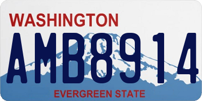WA license plate AMB8914