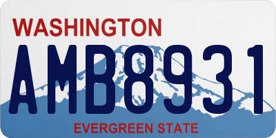 WA license plate AMB8931