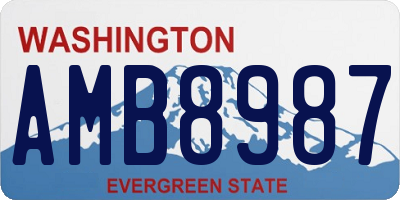 WA license plate AMB8987