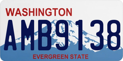 WA license plate AMB9138