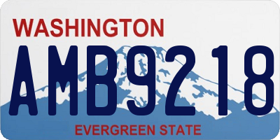 WA license plate AMB9218