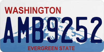 WA license plate AMB9252