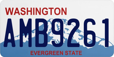 WA license plate AMB9261