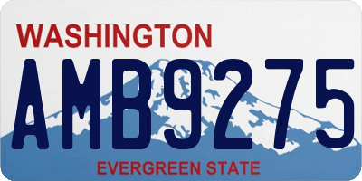 WA license plate AMB9275