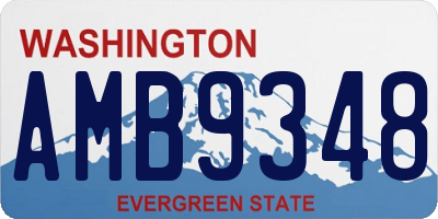 WA license plate AMB9348