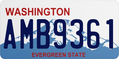 WA license plate AMB9361