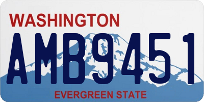 WA license plate AMB9451