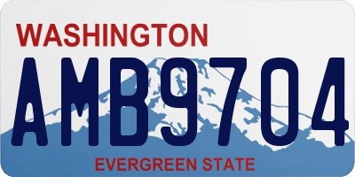 WA license plate AMB9704