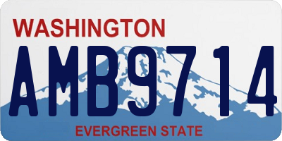 WA license plate AMB9714