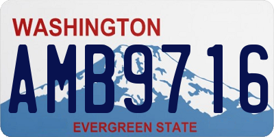 WA license plate AMB9716