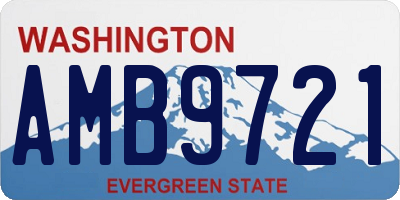 WA license plate AMB9721
