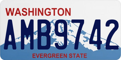 WA license plate AMB9742