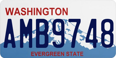 WA license plate AMB9748