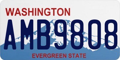 WA license plate AMB9808