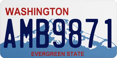 WA license plate AMB9871