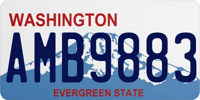 WA license plate AMB9883