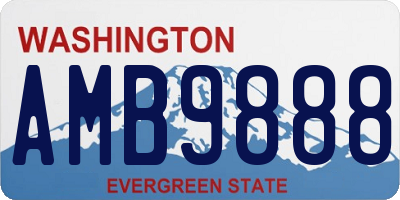 WA license plate AMB9888