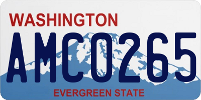 WA license plate AMC0265
