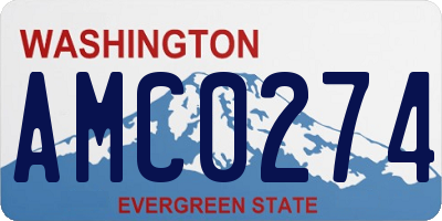 WA license plate AMC0274