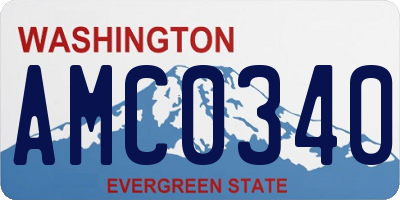 WA license plate AMC0340