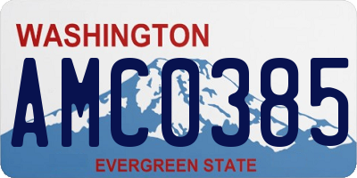 WA license plate AMC0385