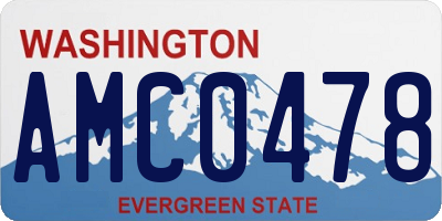 WA license plate AMC0478