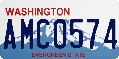 WA license plate AMC0574