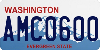 WA license plate AMC0600