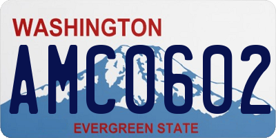 WA license plate AMC0602