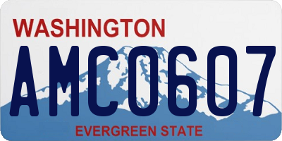 WA license plate AMC0607