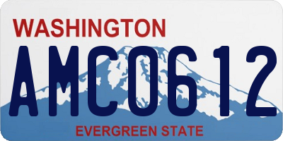 WA license plate AMC0612