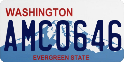 WA license plate AMC0646
