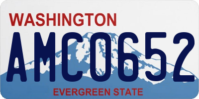 WA license plate AMC0652