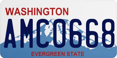 WA license plate AMC0668