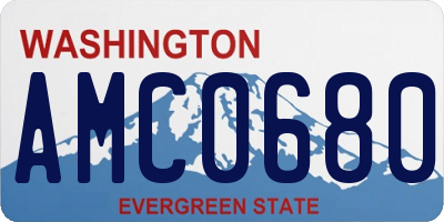 WA license plate AMC0680