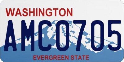 WA license plate AMC0705