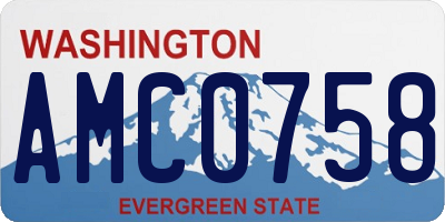 WA license plate AMC0758