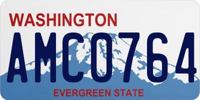 WA license plate AMC0764
